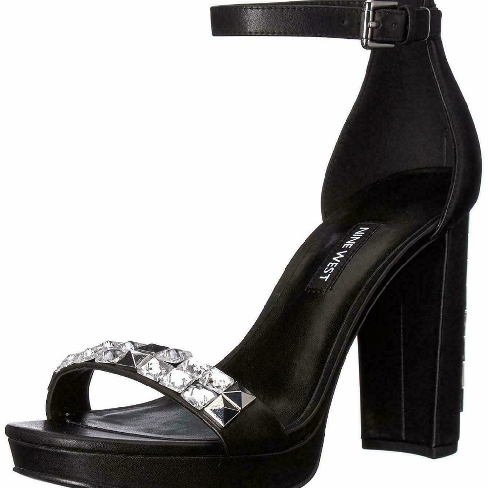 Nine West Dallerly Leather Heeled Sandal Size 10